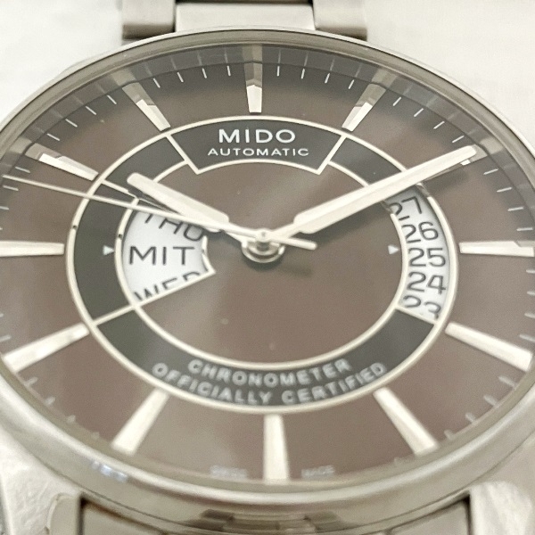mido-M001431 A self-winding watch Brown face Chrono meter clock wristwatch men's *0319