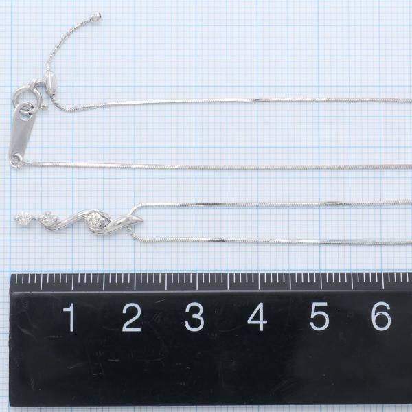 K18WG ネックレス ダイヤ ブラウンダイヤ 計 0.15 総重量約3.6g 約45cm 中古 美品 送料無料☆0202_画像5