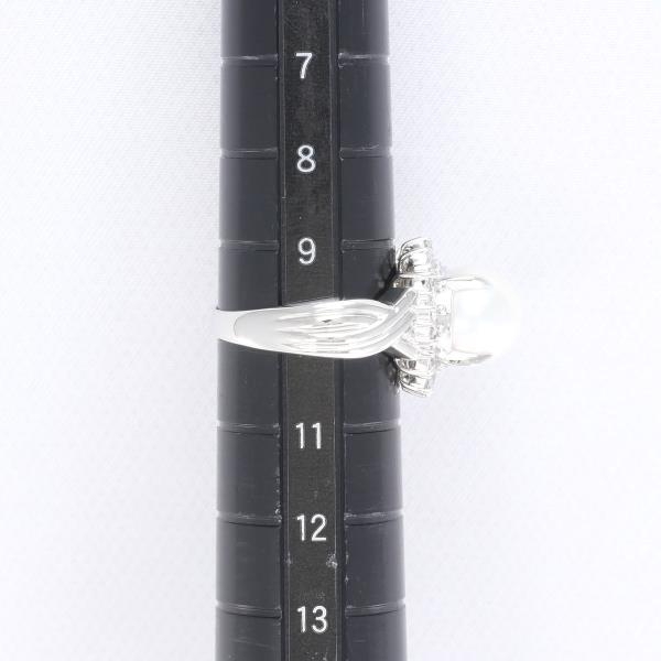 PT900 リング 指輪 10号 アコヤ真珠 約8.5mm ダイヤ 0.71 カード鑑別書 総重量約7.4g 中古 美品 送料無料☆0338_画像7