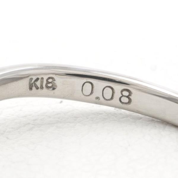 K18WG リング 指輪 9号 ダイヤ ブルーダイヤ 計 0.08 総重量約2.0g 中古 美品 送料無料☆0315_画像6