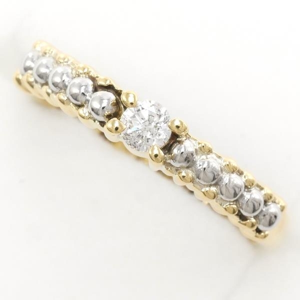 PT900 K18YG リング 指輪 11号 ダイヤ 0.10 総重量約2.5g 中古 美品 送料無料☆0315