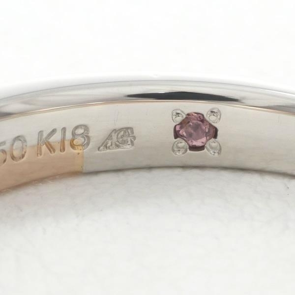 PT950 K18PG リング 指輪 9号 ダイヤ 0.06 ピンクサファイア 総重量約3.5g 中古 美品 送料無料☆0204_画像6