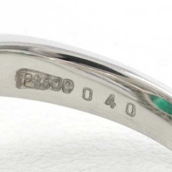 PT900 リング 指輪 11号 エメラルド 6.95 ダイヤ 0.40 総重量約9.8g 中古 美品 送料無料☆0315_画像8