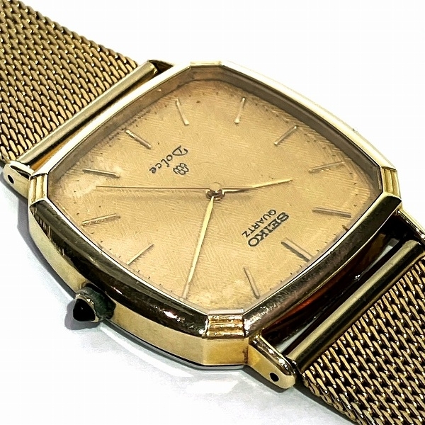 1 иен ~ нет максимальной ставки Seiko Dolce 9641-5050 кварц Gold часы наручные часы мужской *0320