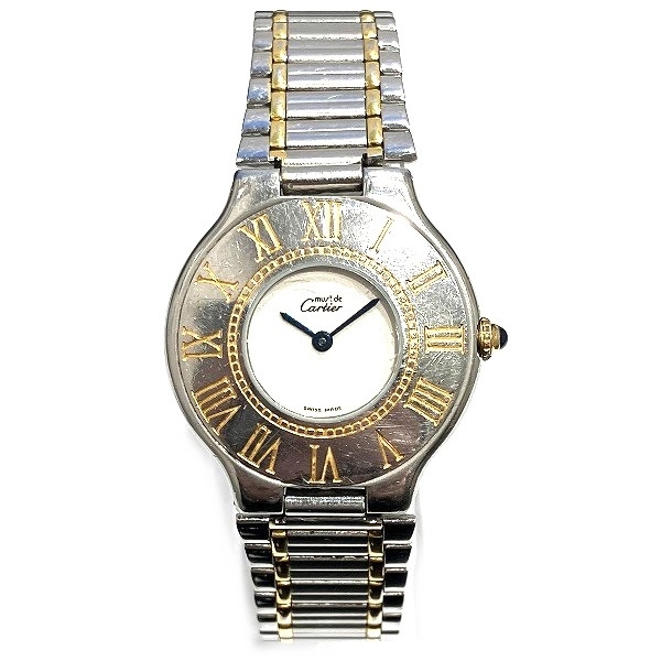  Cartier Must 21 Van ti Anne quartz clock wristwatch boys *0316