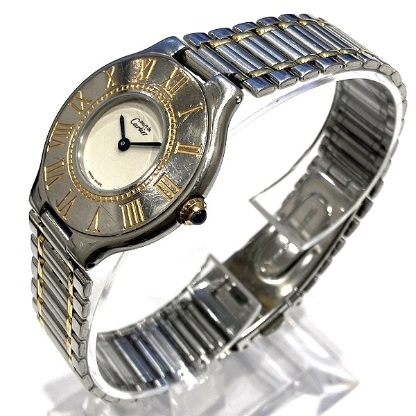  Cartier Must 21 Van ti Anne quartz clock wristwatch boys *0316