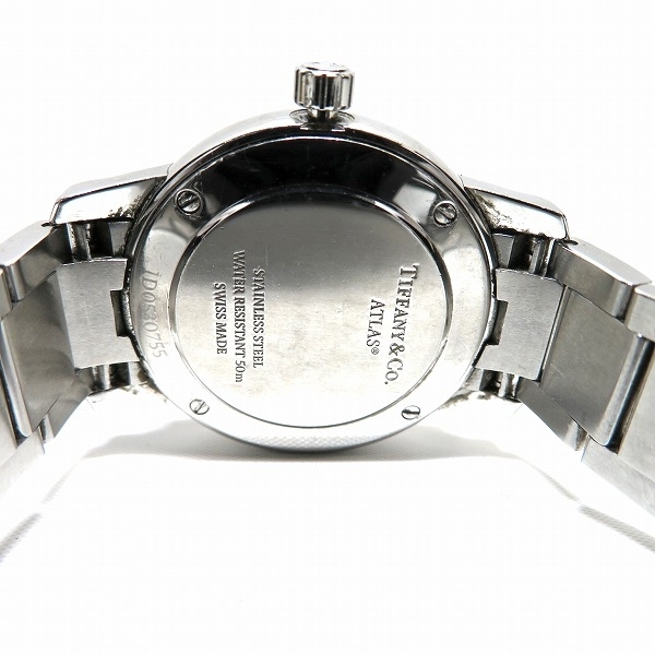 ティファニー アトラスドーム　デイト クォーツ ブルー文字盤 時計 腕時計 レディース☆0321_画像5