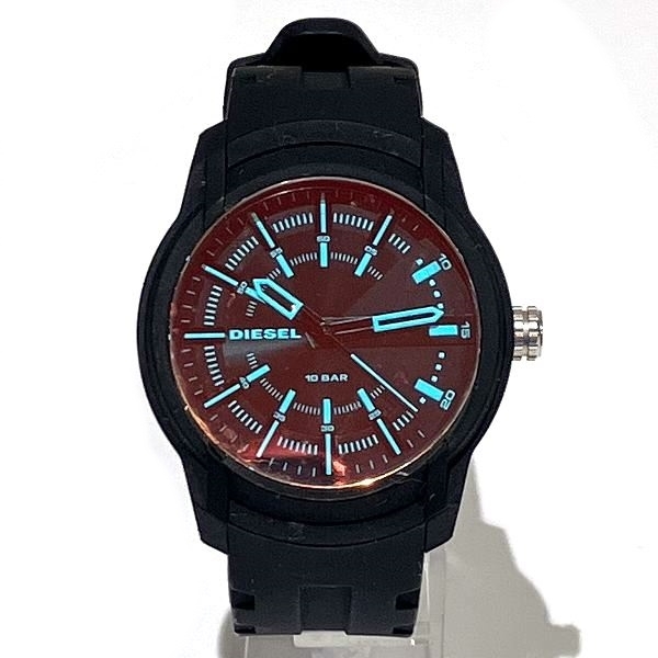 ディーゼル ブラック ラバー DZ-1819 クォーツ 時計 腕時計 メンズ☆0303_画像1