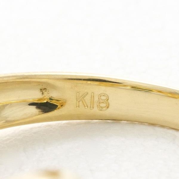 K18YG リング 指輪 13号 ターコイズ ダイヤ 0.26 総重量約3.0g 中古 美品 送料無料☆0202_画像6