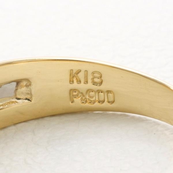 PT900 K18YG リング 指輪 11号 ダイヤ 0.04 総重量約2.2g 中古 美品 送料無料☆0315_画像6