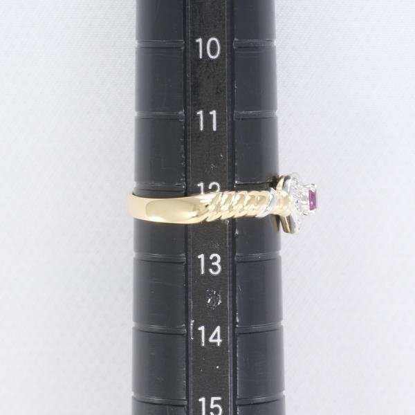 スカラベ PT900 K18YG リング 指輪 12.5号 ルビー ダイヤ 0.03 総重量約2.3g 中古 美品 送料無料☆0315_画像7