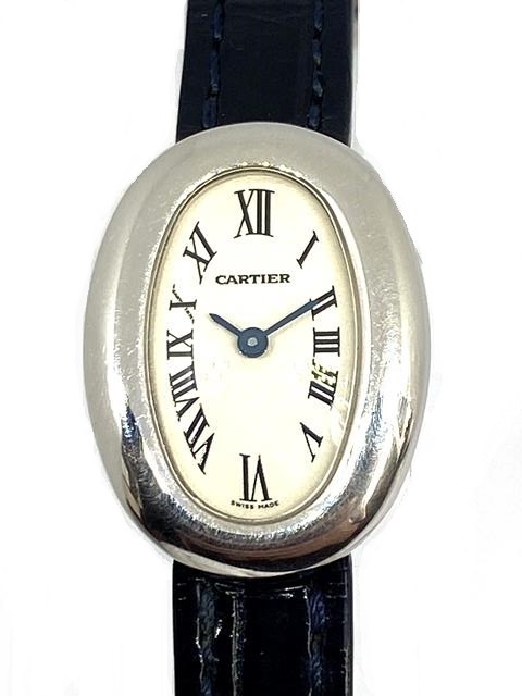 【即決】 Cartier カルティエ ミニベニュワール WG 革 ホワイトゴールド W1518956 アイボリー文字盤 レディースウォッチ 女性用腕時計 _画像1