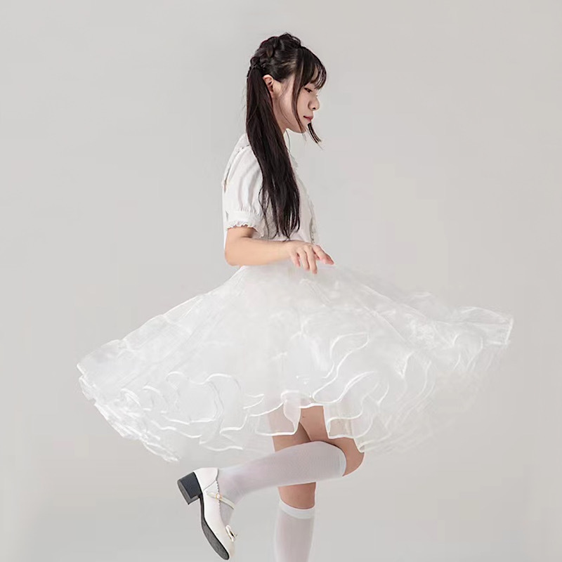  pannier volume up auger nji- usually using knees height 55cm height dress skirt chu-ru Lolita roli.ta soft chuchu skirt 