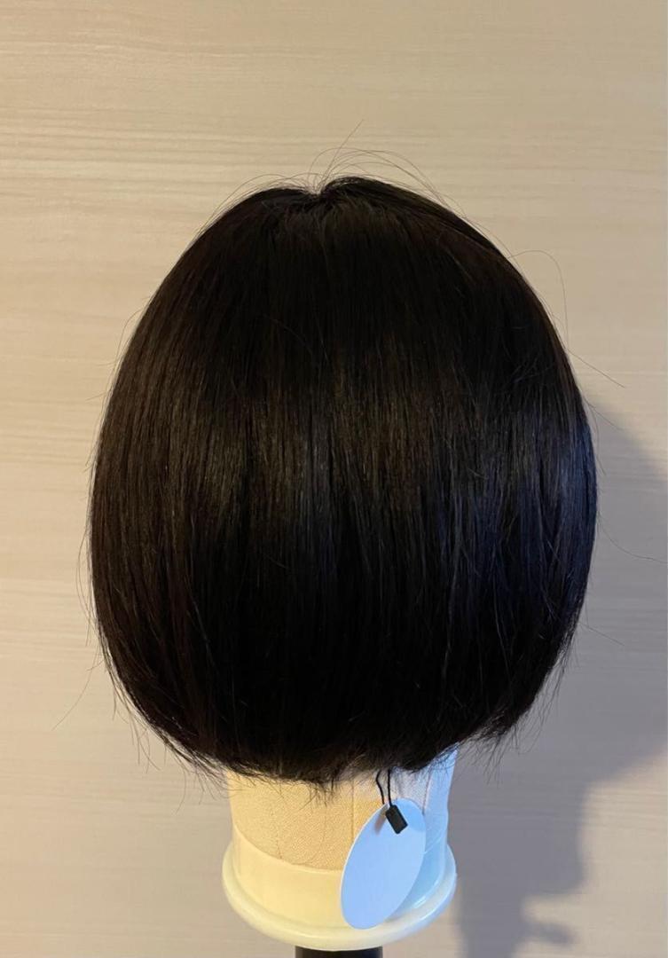 * high quality centre dividing person wool 100% front down Short Bob medical care for black color *