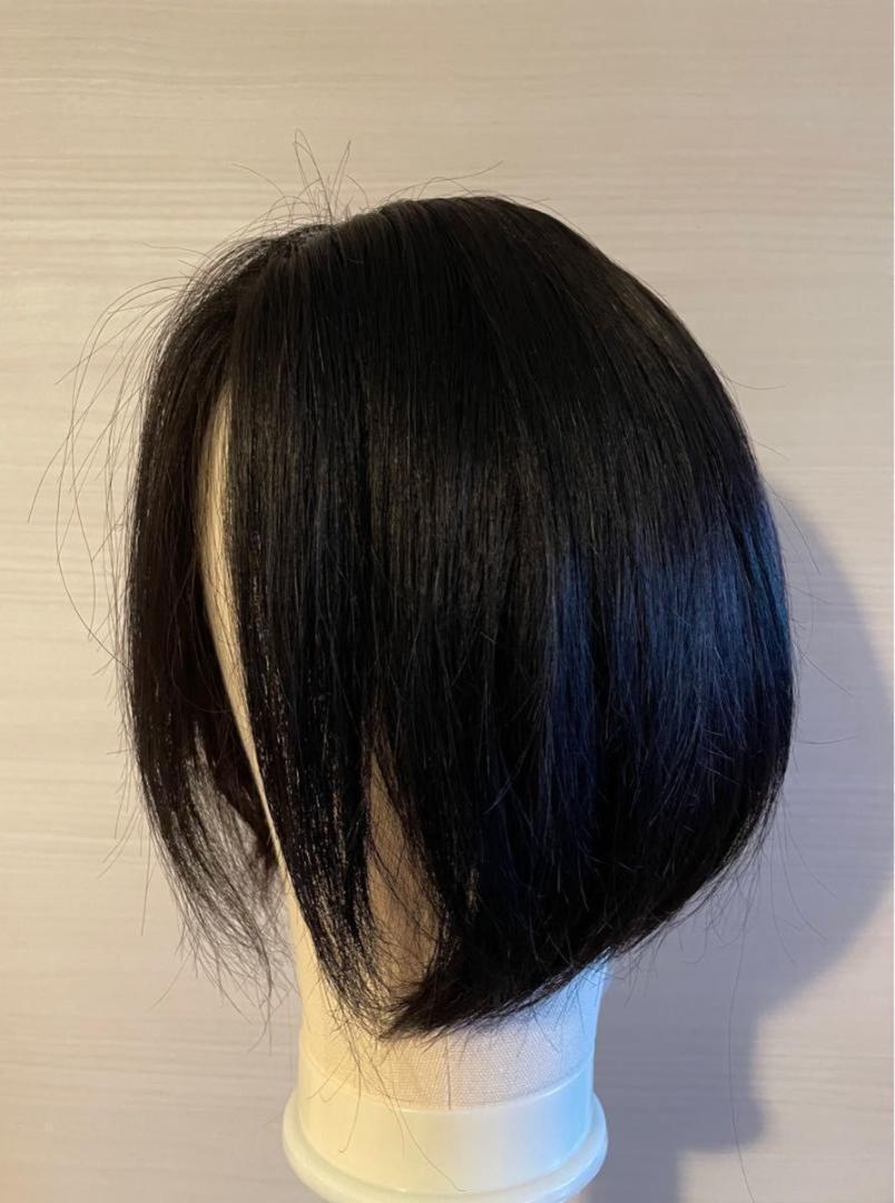 * high quality centre dividing person wool 100% front down Short Bob medical care for black color *