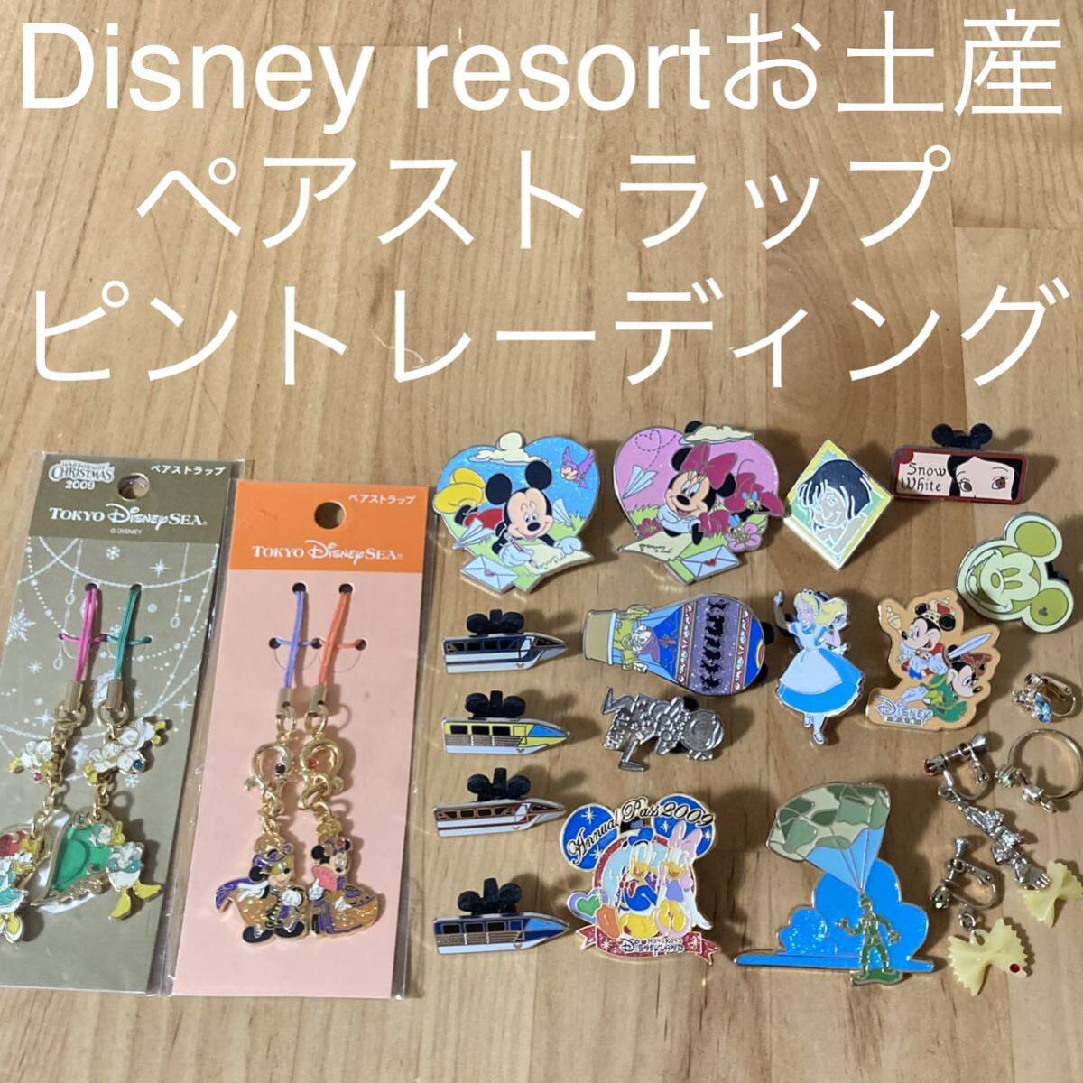 香港ディズニーランドのピントレーディング 東京ディズニーシーの限定ペアストラップ Disneyリゾートのお土産まとめ売り ヒドゥンミッキーの画像1