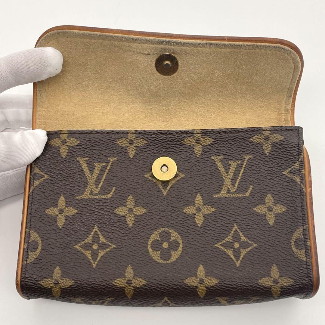 LOUIS VUITTON ルイヴィトン ポシェット フロランティーヌ モノグラム ウエストポーチ ウエストバッグ ブラウン 茶 ポーチ_画像4