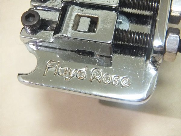 希少 逆さロゴ Floyd Rose フロイドローズ 初期型 FRT-3 スチール 鉄ブロック ブリッジ トレモロ Non-Fine Tuner Chrome クローム シルバーの画像3