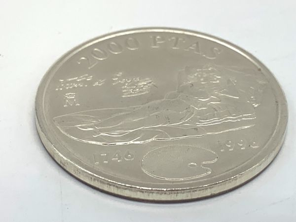 1円～ 外国コイン 1996年 スペイン2000ペセタ銀貨 ゴヤ生誕250年記念 シルバー SV925 約18ｇ 33ｍｍ 銀貨の画像4