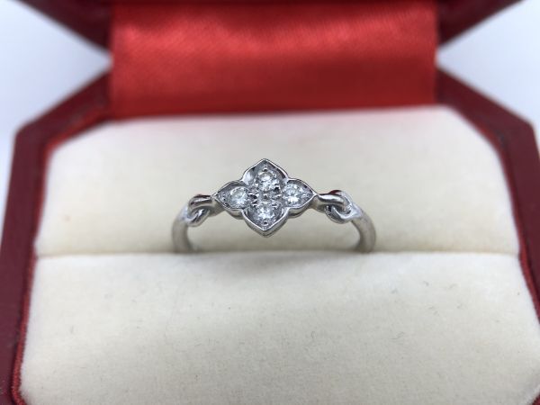 １円～ CARTIER カルティエ ヒンドゥリング 750 ホワイトゴールド K18WG #44 ダイヤモンド 指輪 レディース アクセサリー 箱付きの画像3