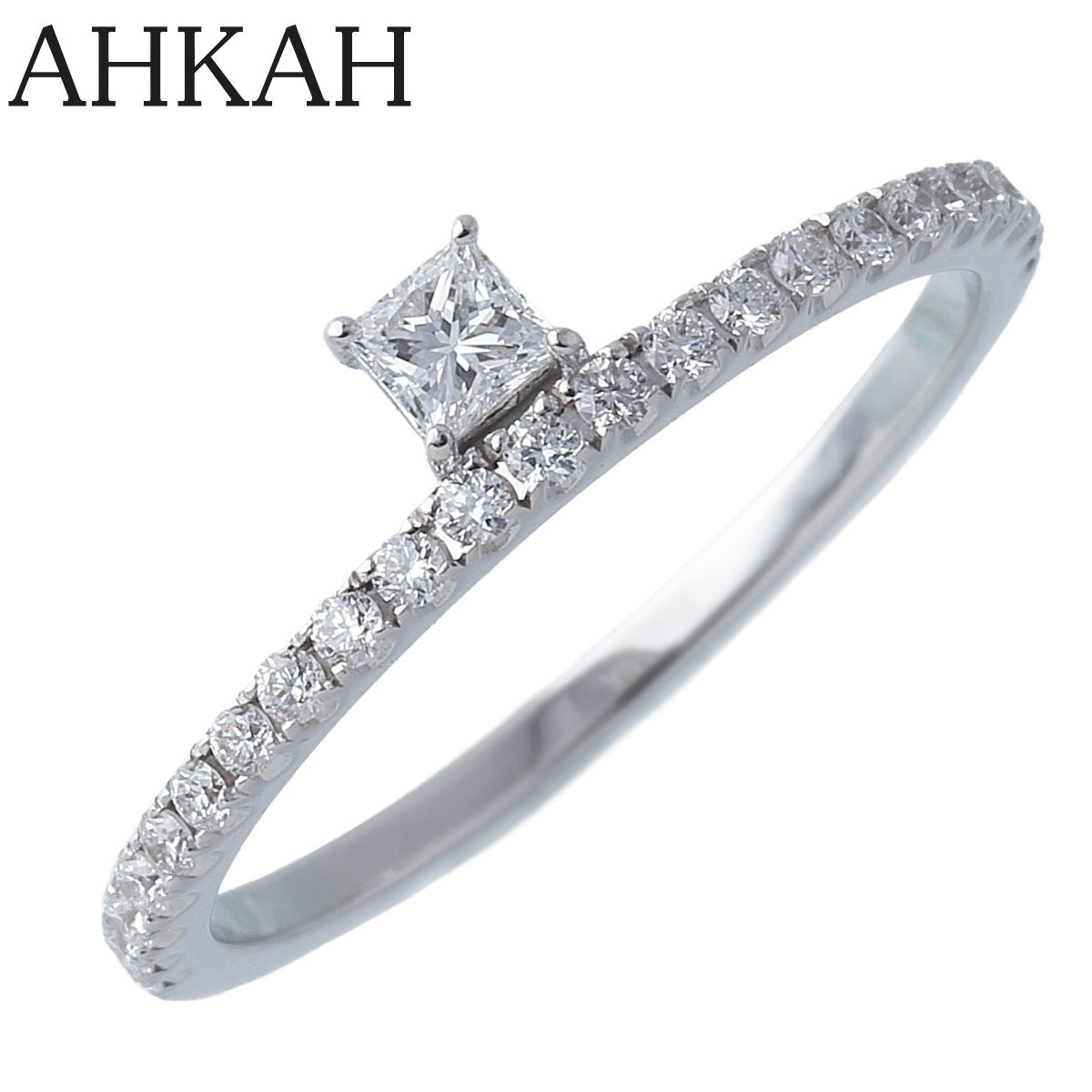 アーカー ダイヤ リング ティナプリンセス 現行モデル 8.5～9号 0.25ct K18WG 新品仕上げ済 AHKAH【16443】_画像1