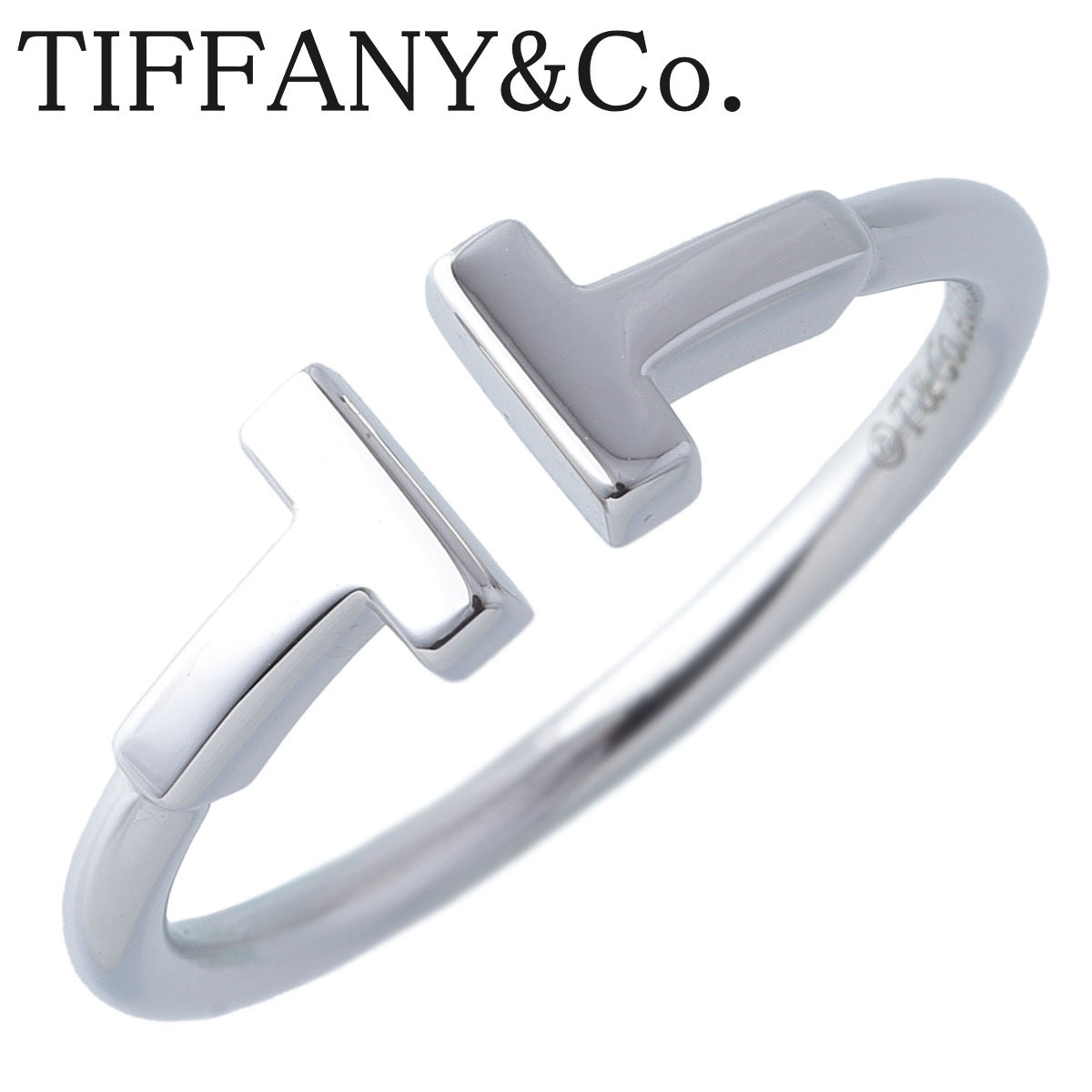  Tiffany T wire ring 14.5 number AU750WG new goods finishing settled TIFFANY[16841]