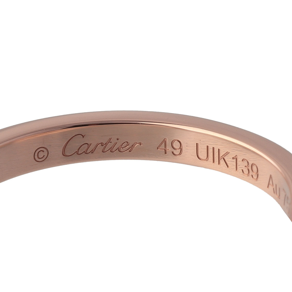 カルティエ ダイヤリング バレリーナ ウェディング カーブ 3PD #49 幅2.1mm AU750PG 新品仕上げ済 Cartier【16576】の画像5