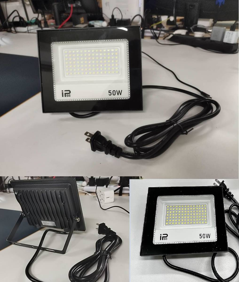  ２個 50ｗ  LED 投光器 50W IP66防水 作業灯 8000LM 800W相当フラッドライト 省エネ 高輝度 アース付きプラグ PSE適合 1.8Mコード の画像2