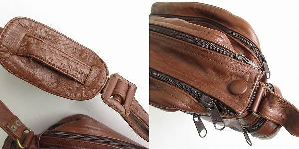  Vintage / leather / shoulder bag / light brown group / leather bag / original leather / Mexico made /D60-61-0042