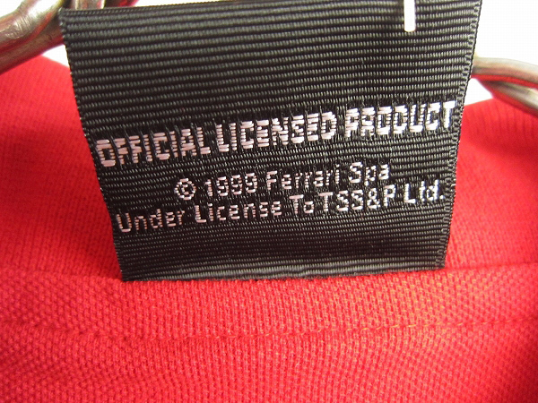 新品/Ferrari/フェラーリ/コットン/半袖/ポロシャツ/赤系【XL】企業物/アドバタイジング/オフィシャル/デッドストック/D138-02-0002ZV_画像5