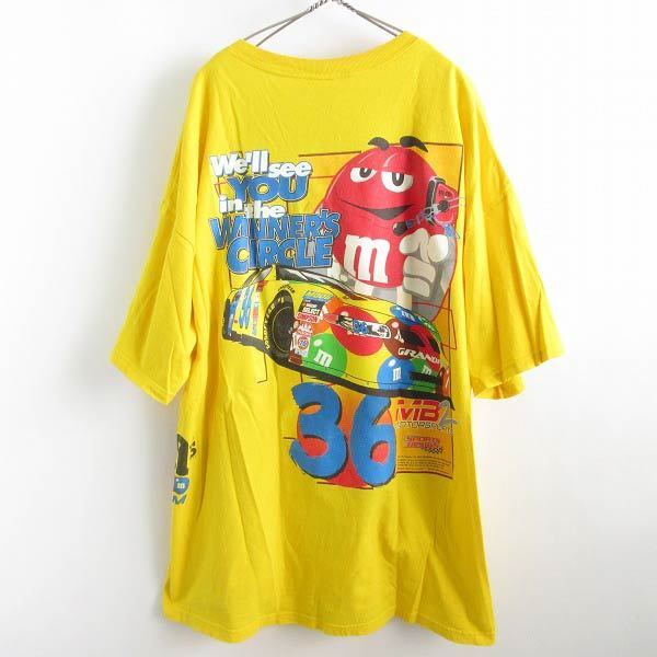 レア USA製 m&m's ナスカー2000 レーシングチーム 半袖Tシャツ 黄色系 3XL NASCAR エムアンドエムズ アメリカ製 d143-01-0060ZVW_画像3