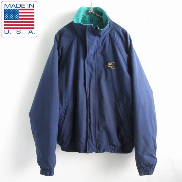 80s USA製 Woolrich ウールリッチ ゴアテックス フリース ジャケット 紺系 XL ナイロン アメリカ製 ビンテージ D149-18-0057ZVW_画像1