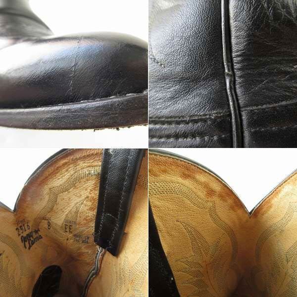USA製 Tony Lama トニーラマ ウエスタンブーツ 黒 8EE 幅広26cm ブラック カウボーイブーツ アメリカ製 メンズ 靴 D149-32-0027ZV_画像9