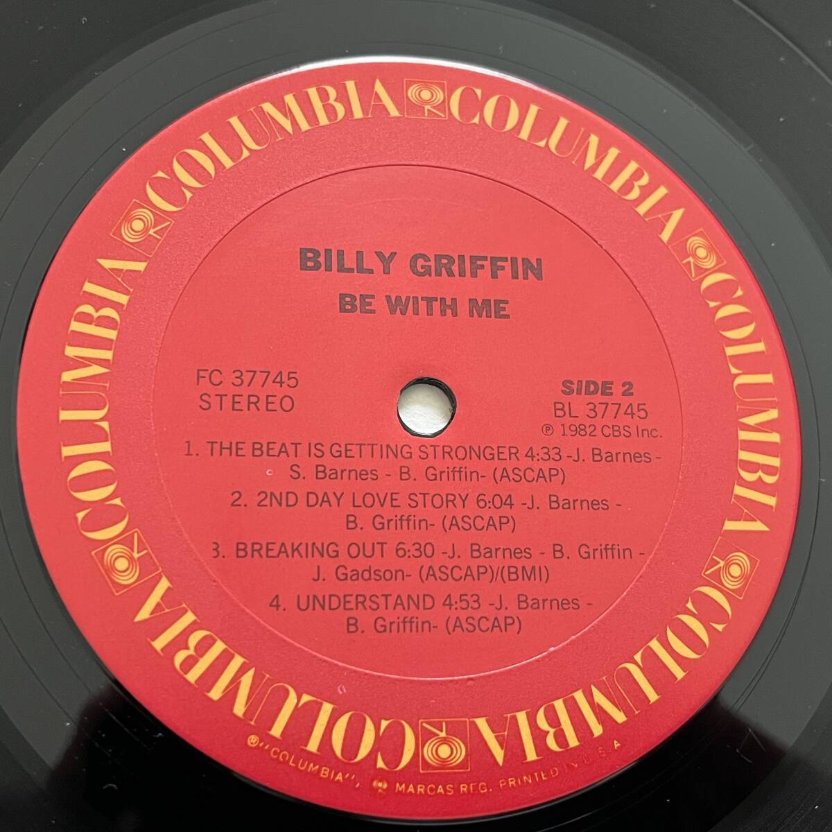 【US盤/Vinyl/12''/Columbia/FC 37745/82年盤/with Shrink残】Billy Griffin / Be With Me ......................... //Soul,Funk,Disco//_画像6