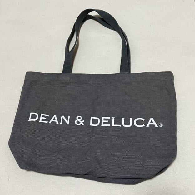 DEAN＆ DELUCA☆ ディーンアンドデルーカ☆ 　トートバッグ　Lサイズ　グレー　キャンパス　両面プリント