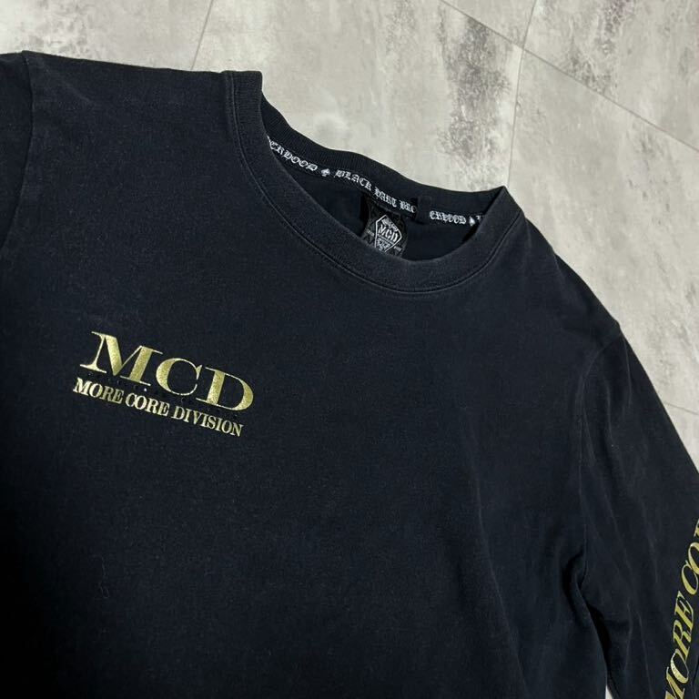 MCD エムシーディー 　七分袖　長袖Tシャツ カットソー ストレッチシャツ 黒 ブラック 　Ｍサイズ　メンズ