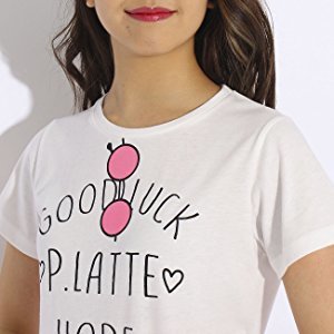 ラスト　新品　PINK-latte　ロゴ&めがねTシャツ　ライトパープル 　S(160㎝)　定価1089円_画像2