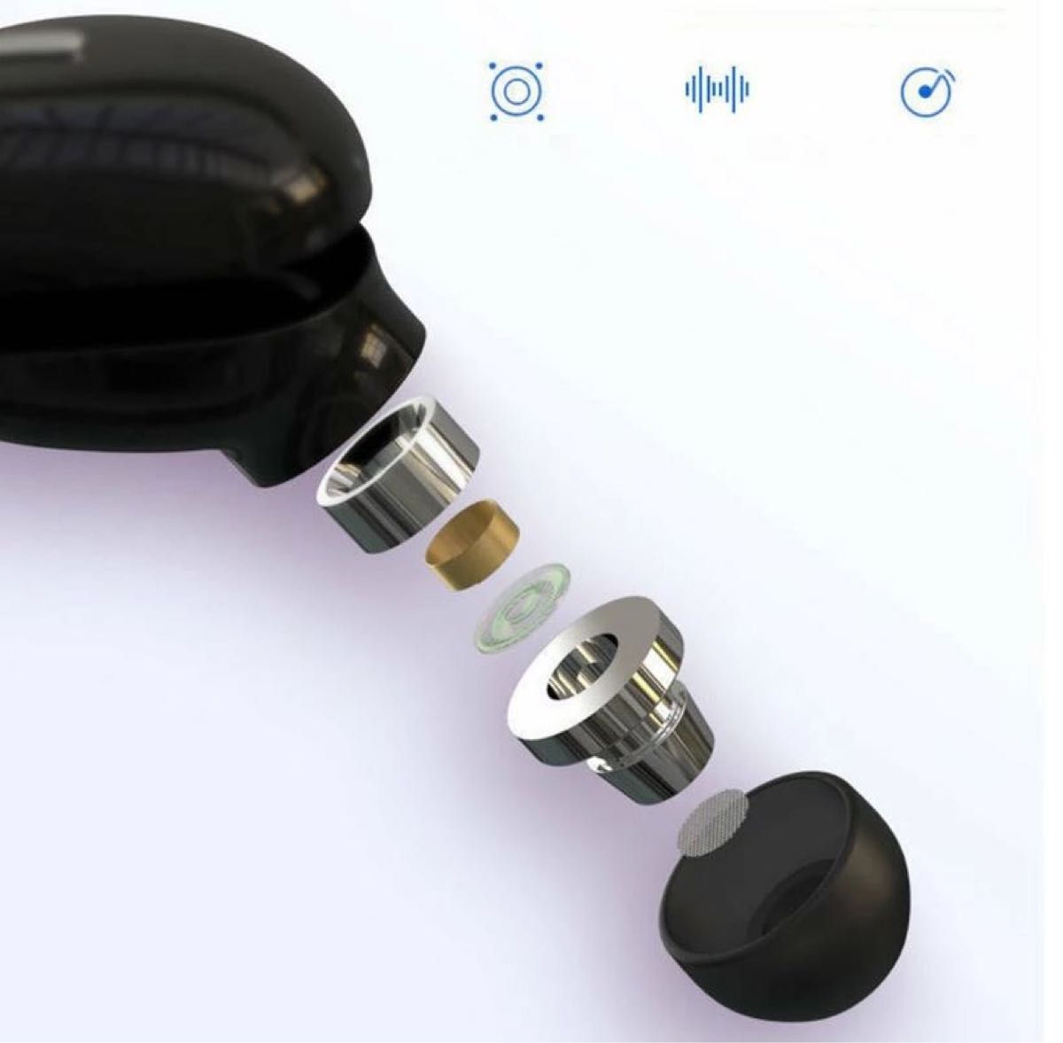 ワイヤレスイヤホン Bluetooth5.0 インイヤー カナル型 片耳用 スポーツ ハンズフリー ブラック 