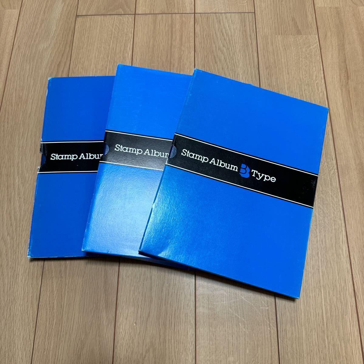  stock book Stamp Album BTypete-ji-SB-30 stamp album blue 3 pcs. summarize case attaching length some 26.8cm width some 20cm cardboard 8 sheets 16 page 6 step 