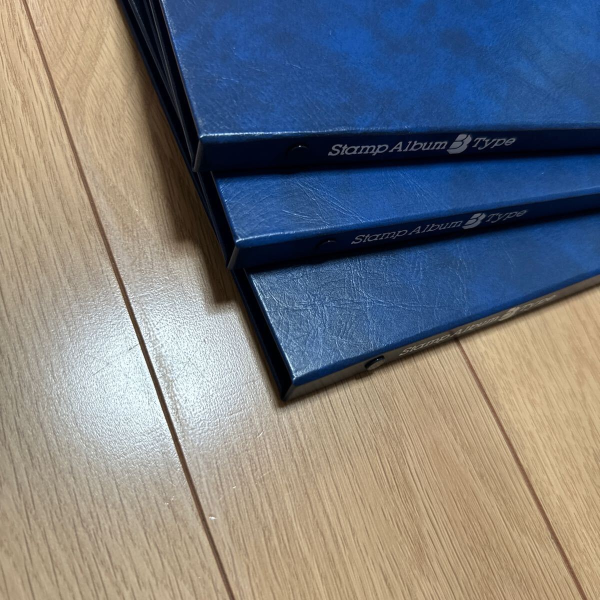  stock book Stamp Album BTypete-ji-SB-30 stamp album blue 3 pcs. summarize case attaching length some 26.8cm width some 20cm cardboard 8 sheets 16 page 6 step 