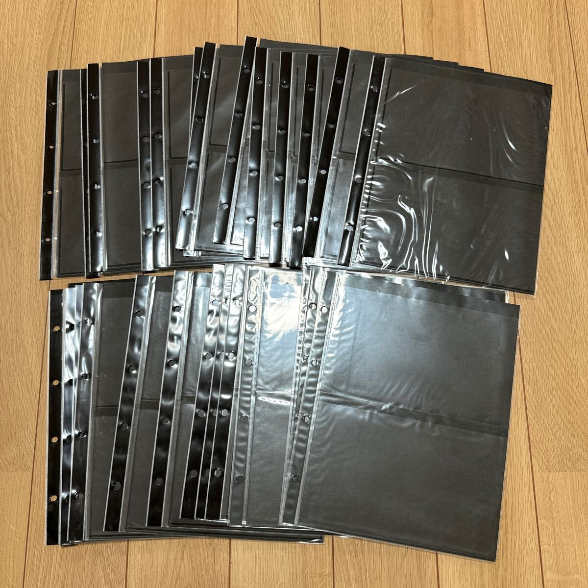 テージー スタンプアルバム デラックス スペア 切手収納用　2段黒台紙　30枚まとめ　ブラック