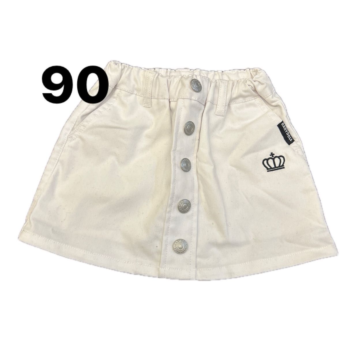 子供服 スカート デニムスカート ホワイト 女の子 BABYDOLL size 90