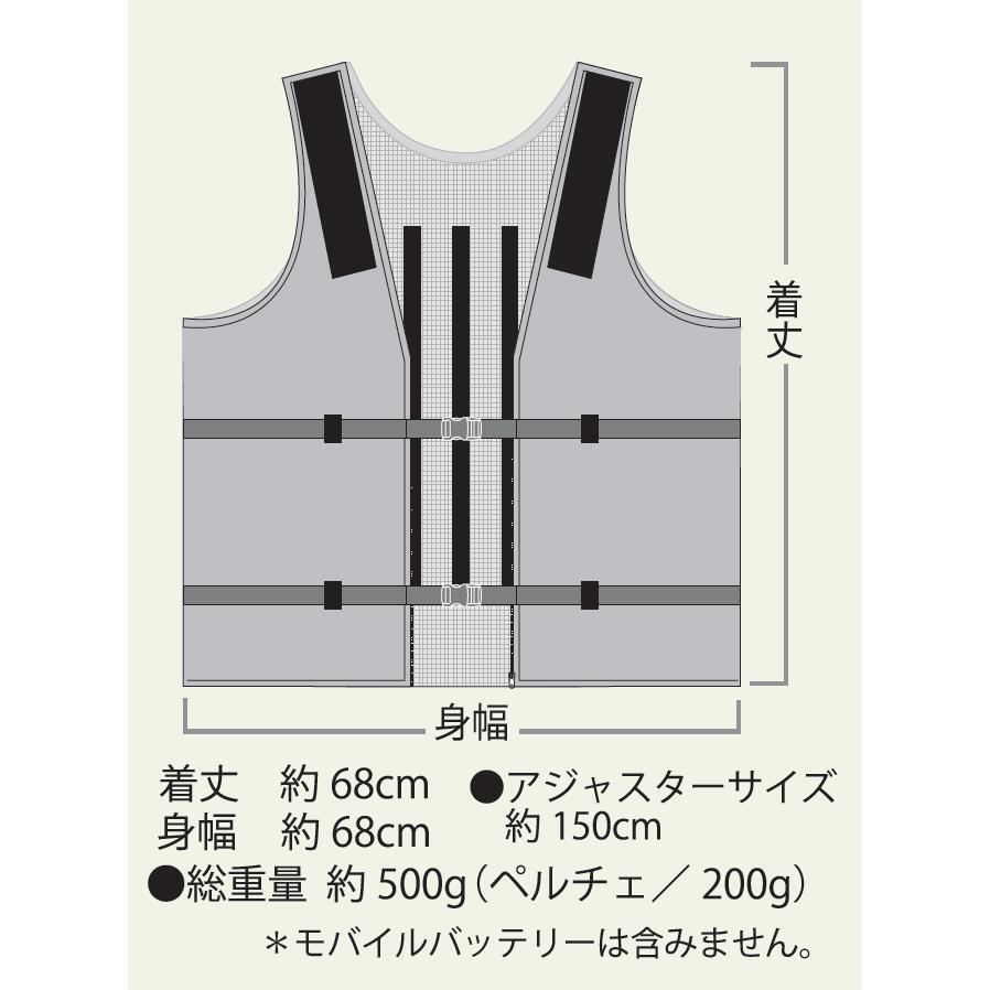 三愛 ペルチェクール＆ホットベスト PL-VESTSET フリーサイズ すぐに使えるモバイルバッテリー付きセット_画像3