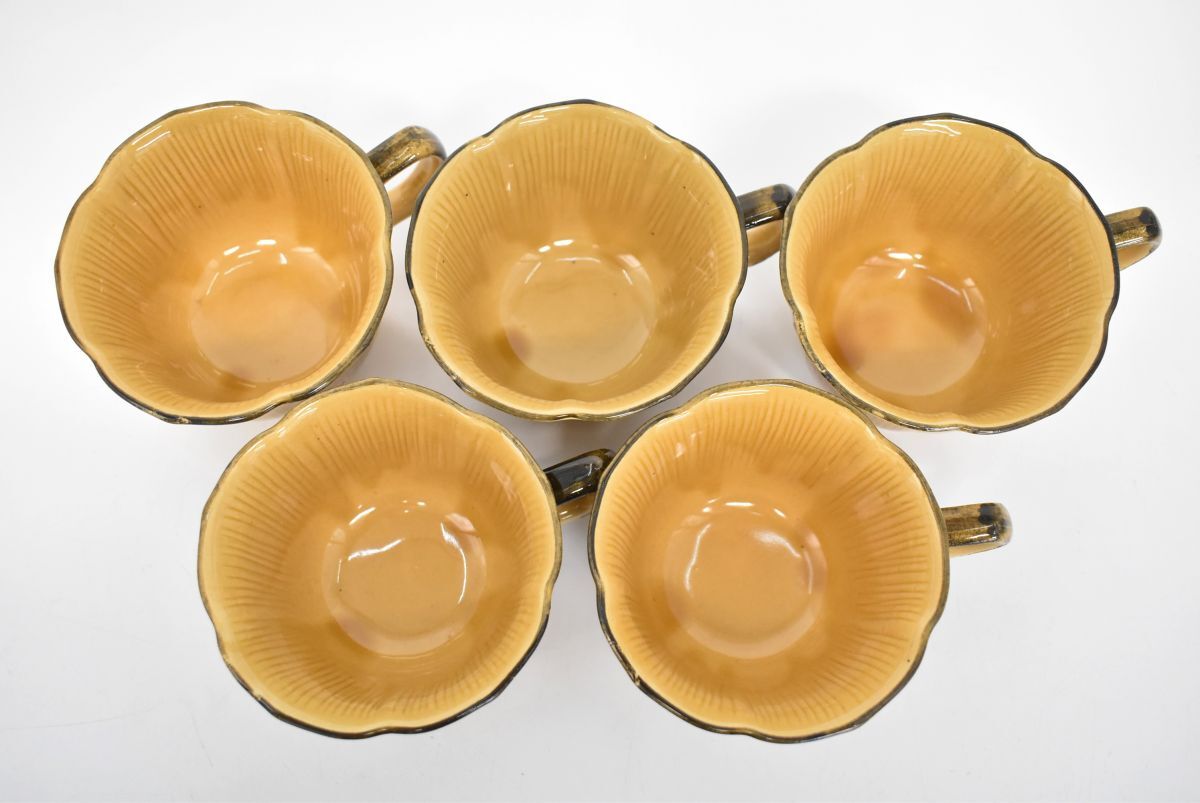 (768S 0402M2) 未使用 雅峰 コーヒーカップ 珈琲碗 5客 茶器 ティー 陶磁器 食器の画像3