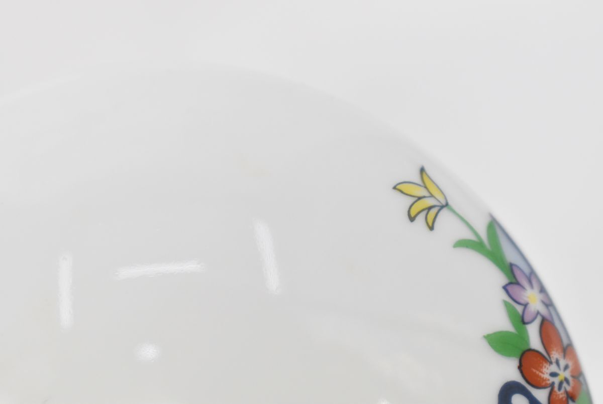 (777M 0411M27) 1円～ 未使用 蓋付小鉢 花柄 ペア 保存容器 陶器 和食器_画像7