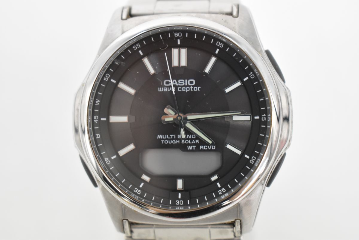 (777S 0411M11) 1円～ CASIO カシオ メンズ 電波ソーラー WVA-M630 腕時計 【ジャンク品】の画像1