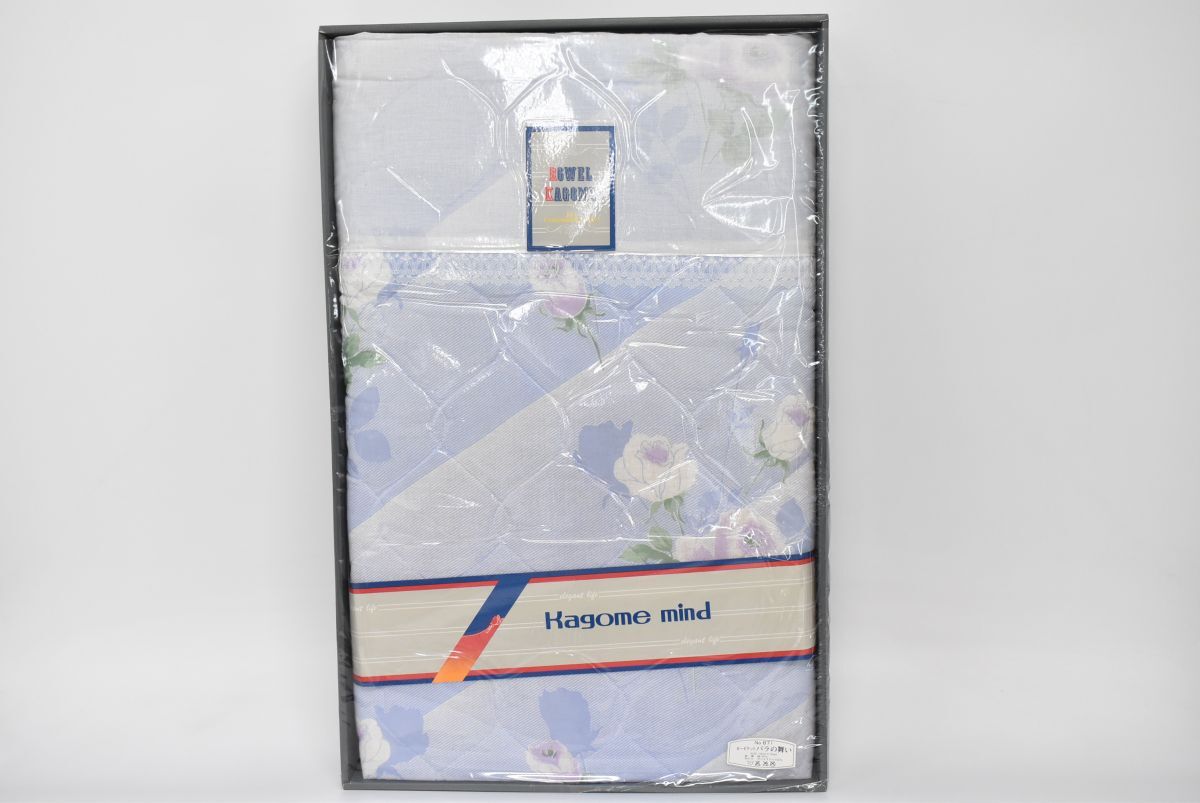 (778P 0416M6) 1円～ 未使用 ガーゼケット 140×190cm バラの舞 ブルー 寝具の画像2