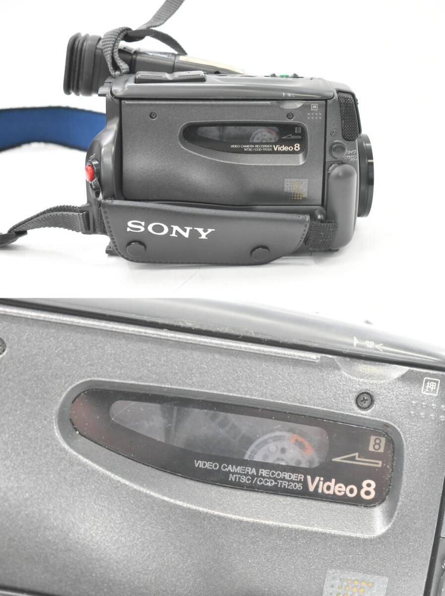 (769L 0408S10) １円～【ジャンク品】SONY ソニー CCD-TR205 ビデオカメラレコーダ ハンディカム 8ミリ 撮影機器 レトロの画像4