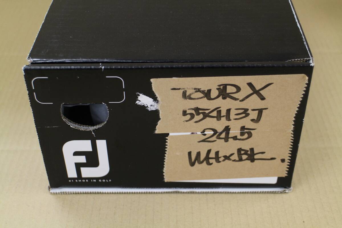 SH025 не использовался / есть перевод TOUR X 55413J_24.5cm WH×BK мужской туфли для гольфа MENS foot Joy FOOTJOY Япония стандартный товар 