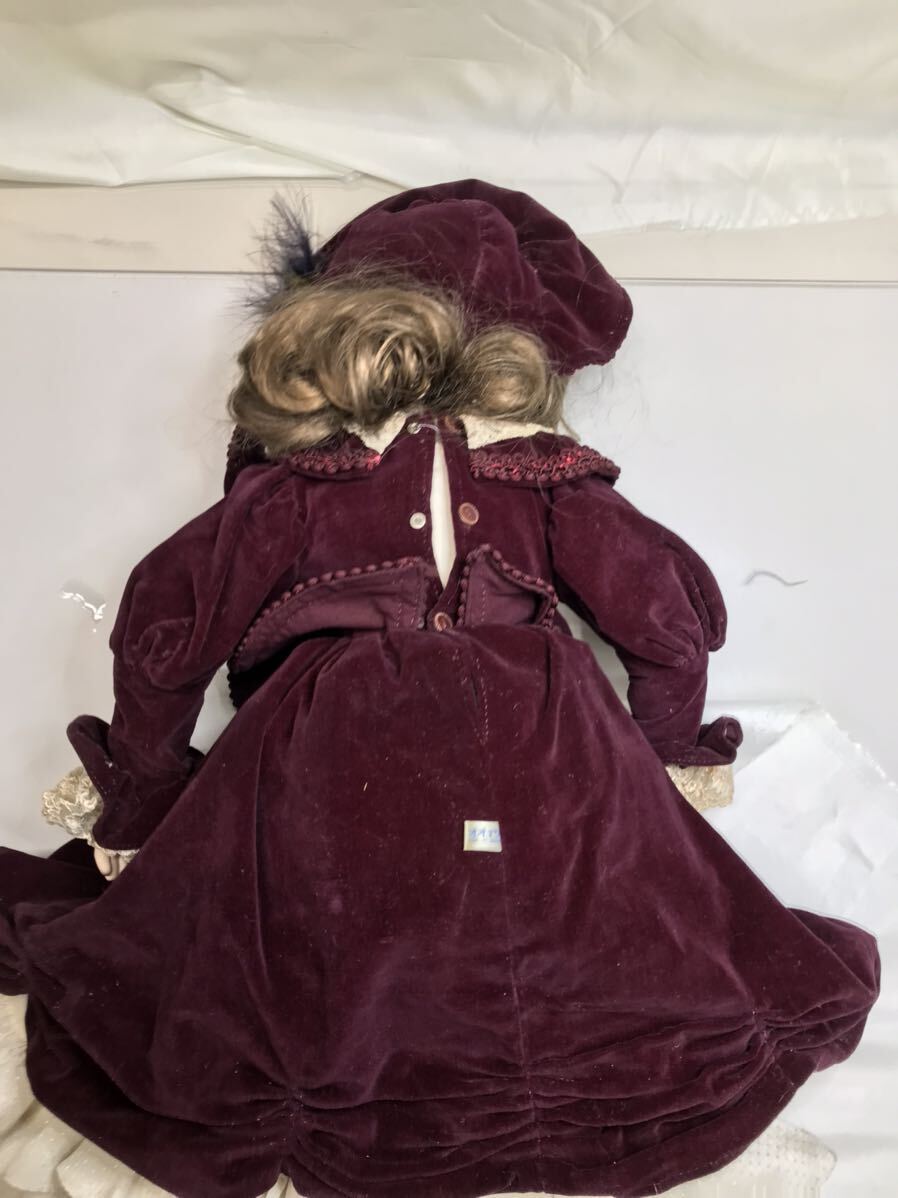 Z100 オオイケ 美人西洋人形 抱き人形 スリープアイ アンティークドール 昭和レトロ OIKE ドレス ソフビ ビスクドール 約60cm 4bの画像7